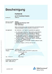 Specialist firm acc. to German federal water act (WHG)
