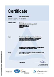 Certification DIN ISO 9001