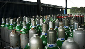 Equipment store, welding- and protective gases