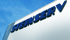 STEINSERV company logo, fabrication hall